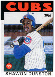 1986 Topps Baseball Cards      072      Shawon Dunston